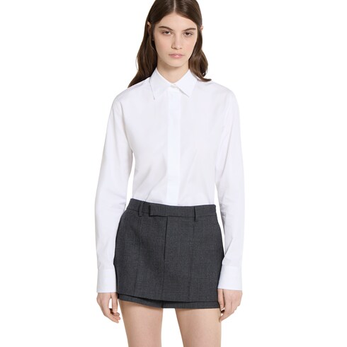Chemise en popeline de coton avec broderie