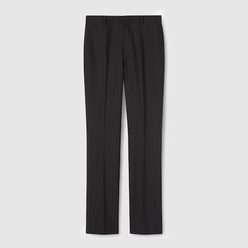 Pantalon en jacquard de laine à fines rayures Gucci