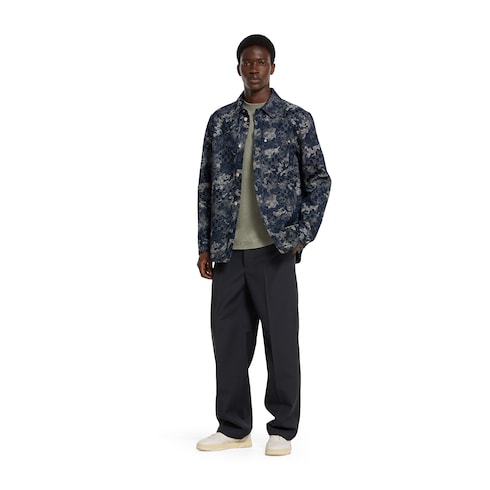 Camisa de denim de jacquard con GG