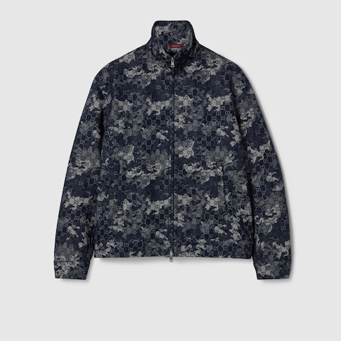 Chaqueta de denim de jacquard con GG