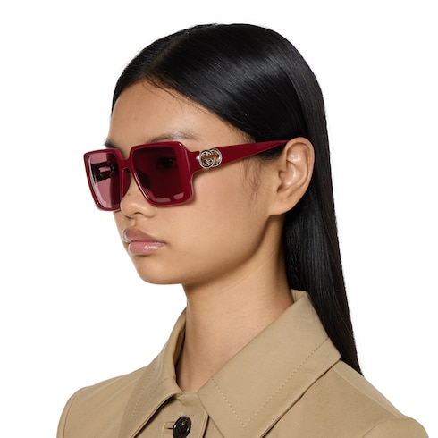 Low nose bridge fit square sunglasses