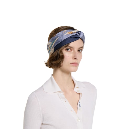 Carré en twill de soie imprimé