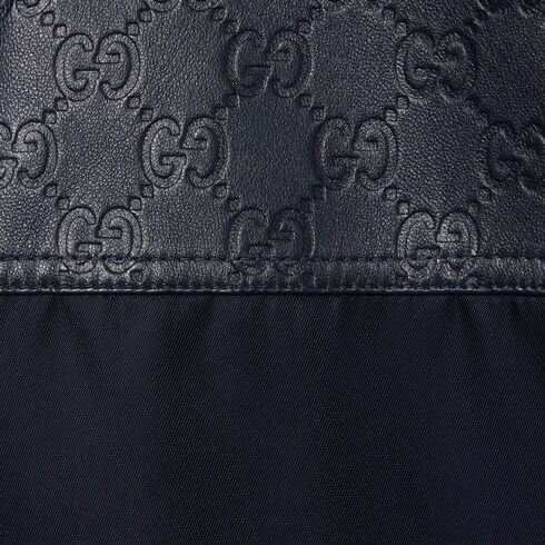 GG leather and nylon shirt