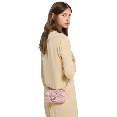 GG Marmont Mini-Schultertasche mit Kristallen