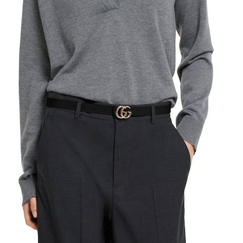 Cinturón delgado GG Marmont reversible