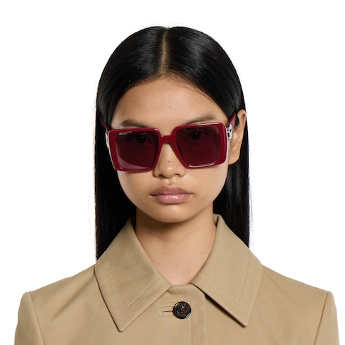 Low nose bridge fit square sunglasses