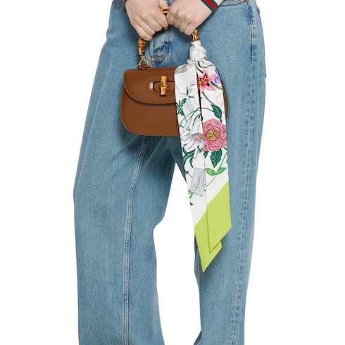 Ruban en twill de soie imprimé