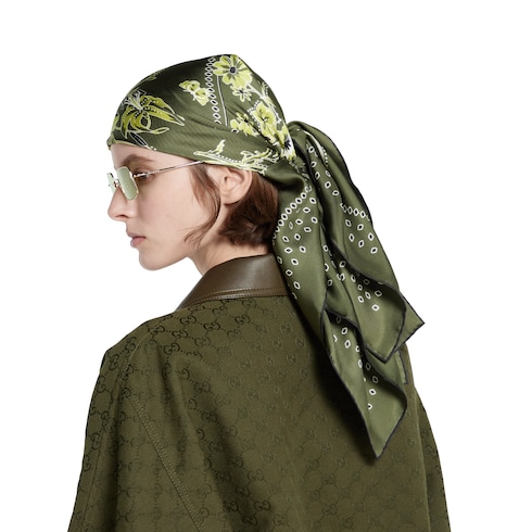 Carré in twill di seta stampato