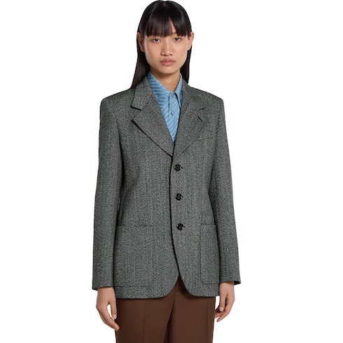 Herringbone wool mouliné jacket