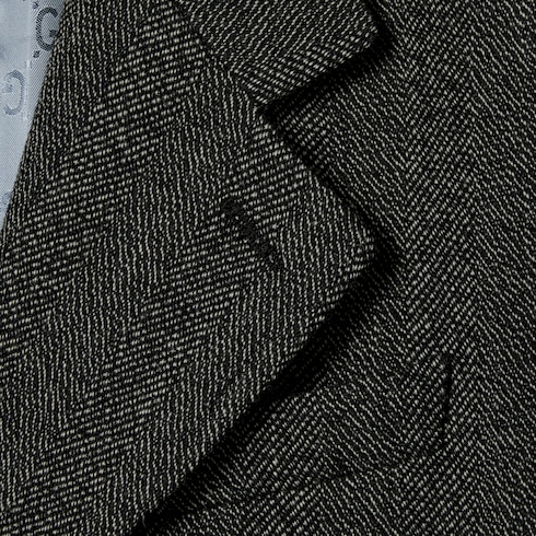 Herringbone wool mouliné jacket