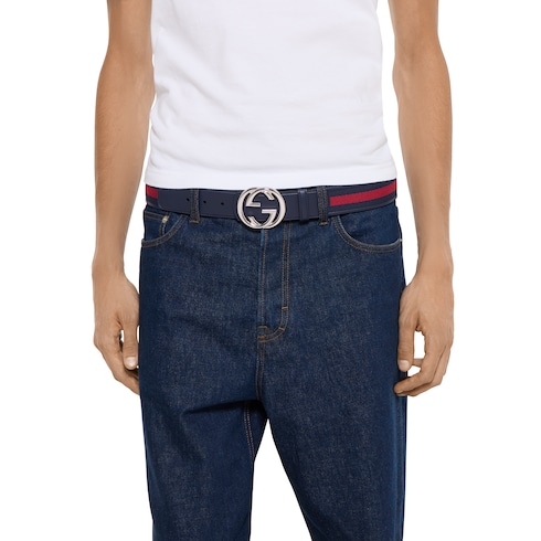 Reversible belt with Interlocking G buckle