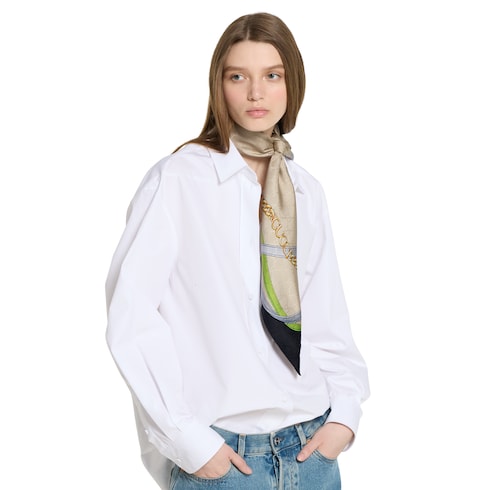 Carré in seta jacquard GG stampata