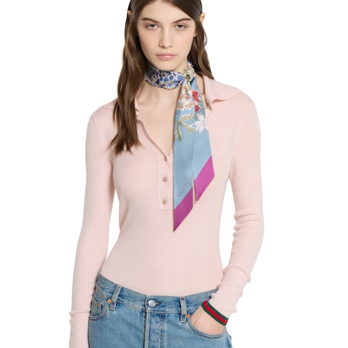 Printed silk twill ribbon