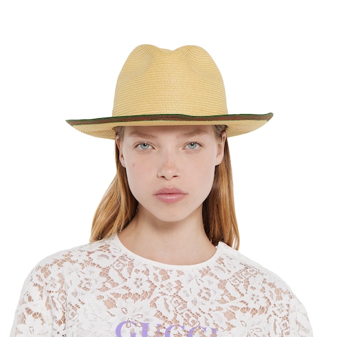 Sombrero de paja con tribanda Web