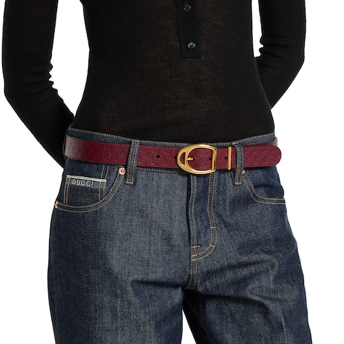 Belt with stirrup buckle