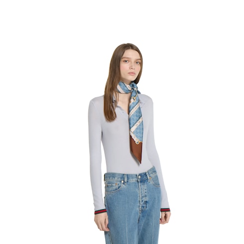 Pañuelo de sarga de seda con estampado