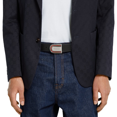 Ceinture avec boucle à détail bande Web en émail