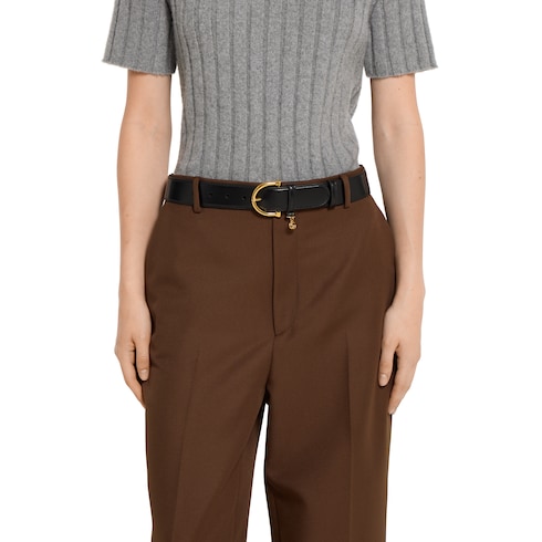 Belt with stirrup buckle