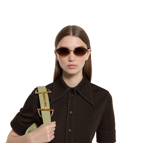 Lunettes de soleil ovales sans monture