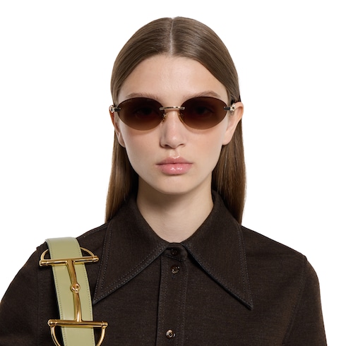 Rahmenlose ovale Sonnenbrille