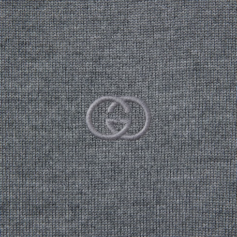 Fine wool turtleneck with embroidery