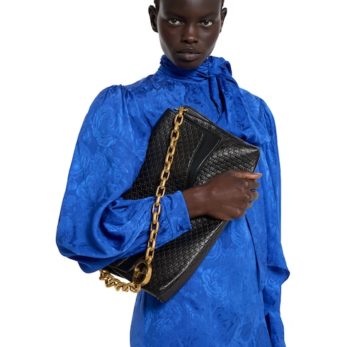 Large shoulder bag with chain