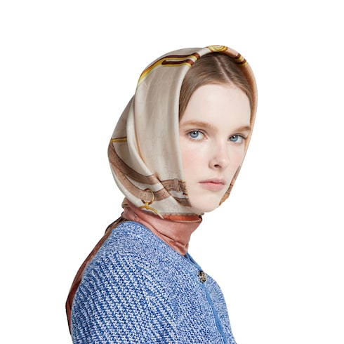 Printed silk jacquard carré