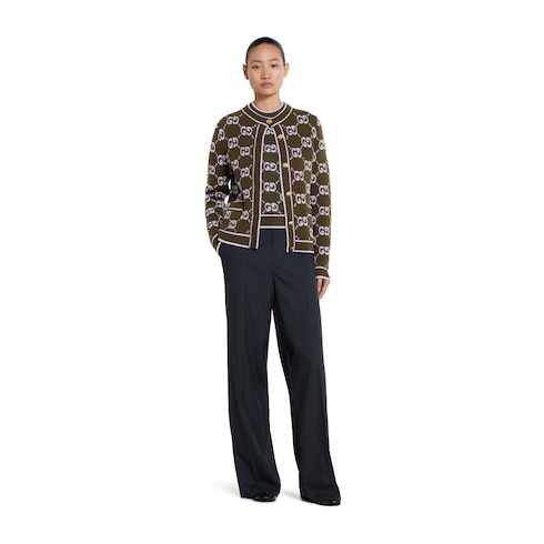 Top de jacquard de lana de rizo con GG