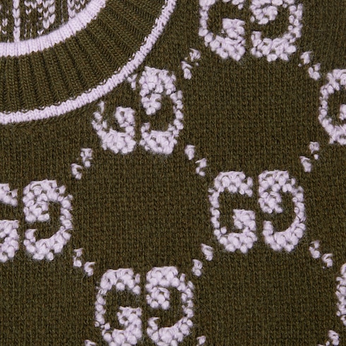 Top de jacquard de lana de rizo con GG
