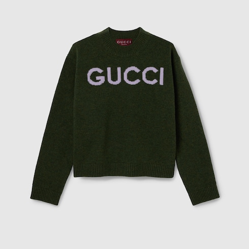 饰Gucci嵌花羊毛上衣