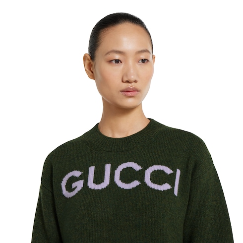 饰Gucci嵌花羊毛上衣