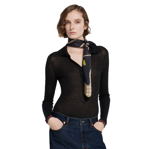 Vierecktuch aus Seide mit Print, 90 x 90 Projekt