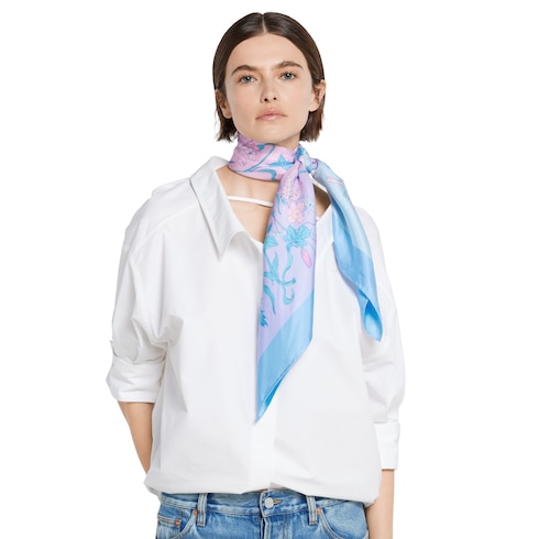 Pañuelo cuadrado seda motivo proyecto 90 x 90