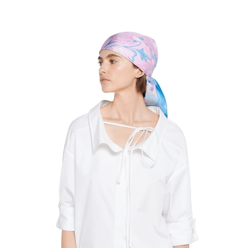 Pañuelo cuadrado seda motivo proyecto 90 x 90