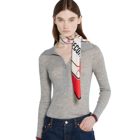 Pañuelo cuadrado seda motivo proyecto 90 x 90