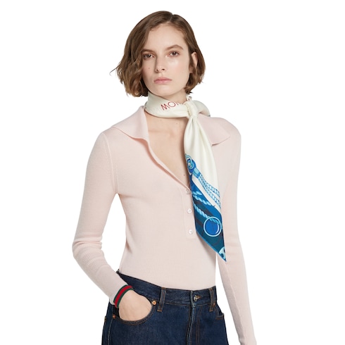 Pañuelo cuadrado seda motivo proyecto 90 x 90