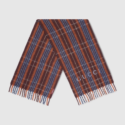 Wool scarf with Gucci logo