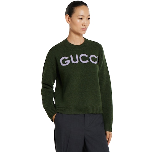 饰Gucci嵌花羊毛上衣