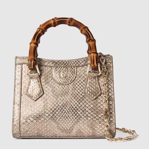 حقيبة اليد الواسعة Gucci Diana صغيرة الحجم من جلد أفعى البايثون