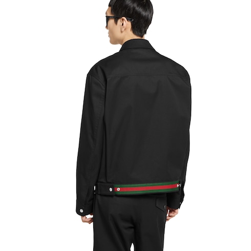 Veste en twill de coton avec détail bande Web