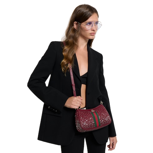 Sac à épaule Ophidia avec cristaux petit format