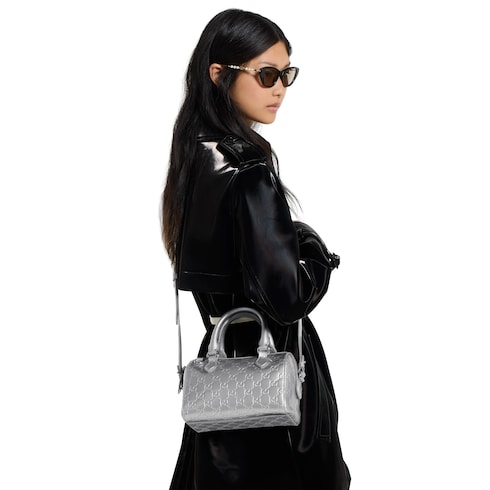 Bolsa Boston pequeña con GG Emblem