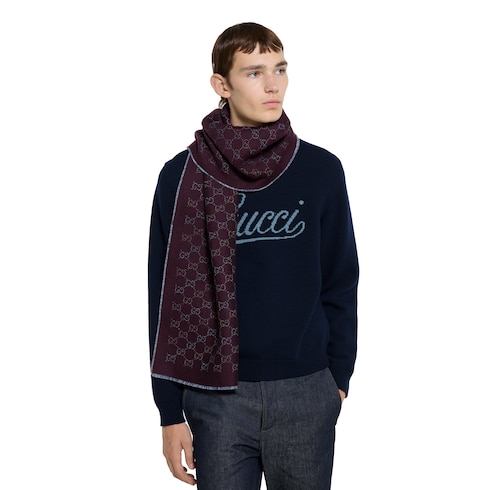 GG wool jacquard scarf