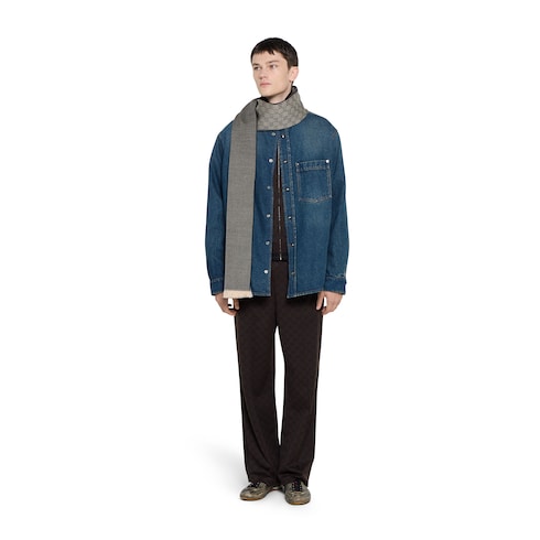 Écharpe en jacquard de laine GG