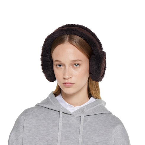 GG suede and merino wool ear muffs