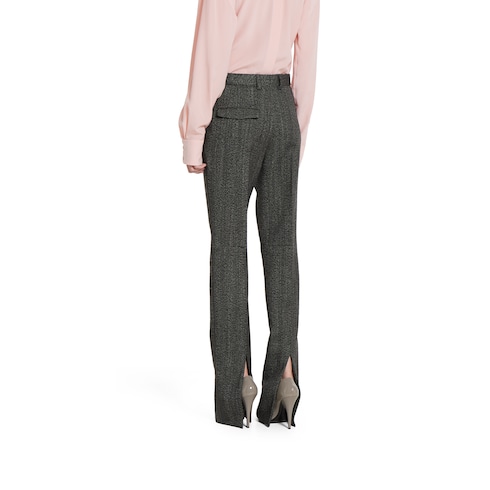 Herringbone wool mouliné pant