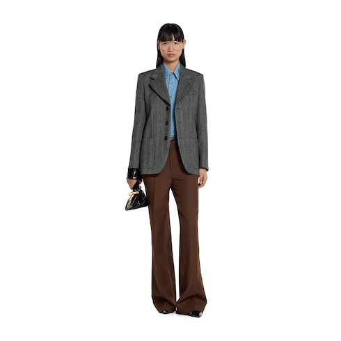Herringbone wool mouliné jacket