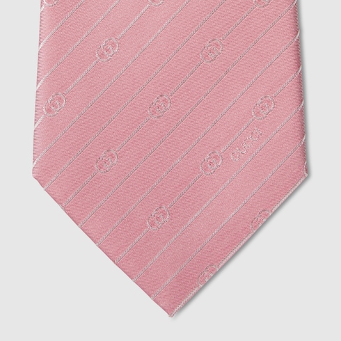 Interlocking G silk jacquard tie