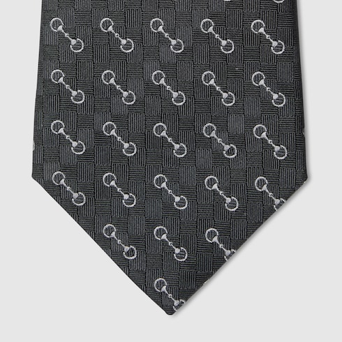 Krawatte aus Seidenjacquard mit Horsebit
