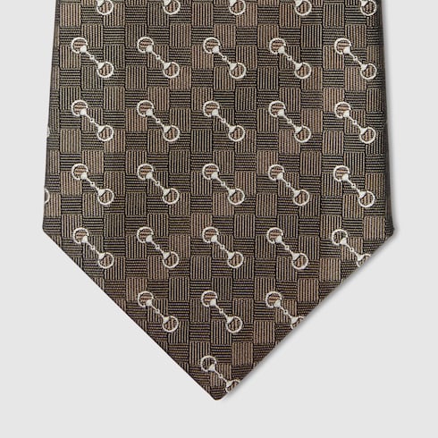 Cravate en jacquard de soie à motif Mors
